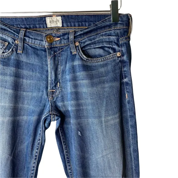 Hudson Jeans Muse Crop Skinny Cuff W/5 Distressed Mid Rise Jeans in Indi size 27