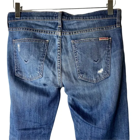 Hudson Jeans Muse Crop Skinny Cuff W/5 Distressed Mid Rise Jeans in Indi size 27