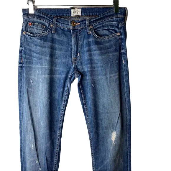 Hudson Jeans Muse Crop Skinny Cuff W/5 Distressed Mid Rise Jeans in Indi size 27