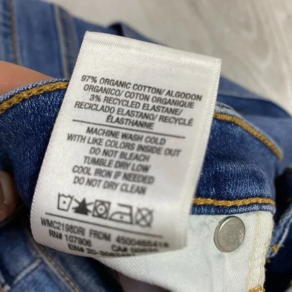 Hudson Jeans Nico Mid-Rise Straight Ankle w/ Rolled Hem, Med Wash, Size 30
