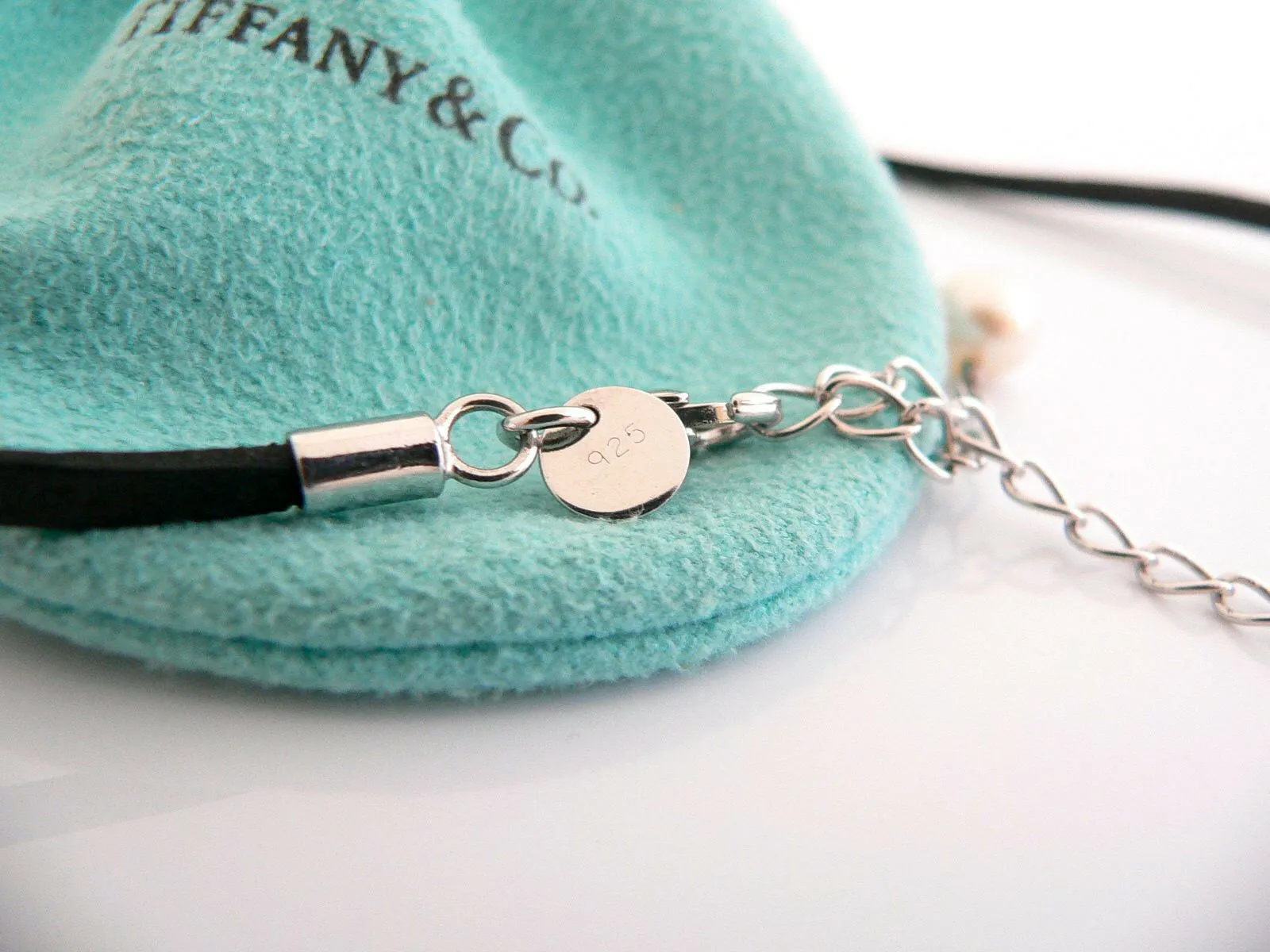 Iridesse Tiffany & Co Silver Pearl Cluster Necklace Pendant Extendable Gift Love