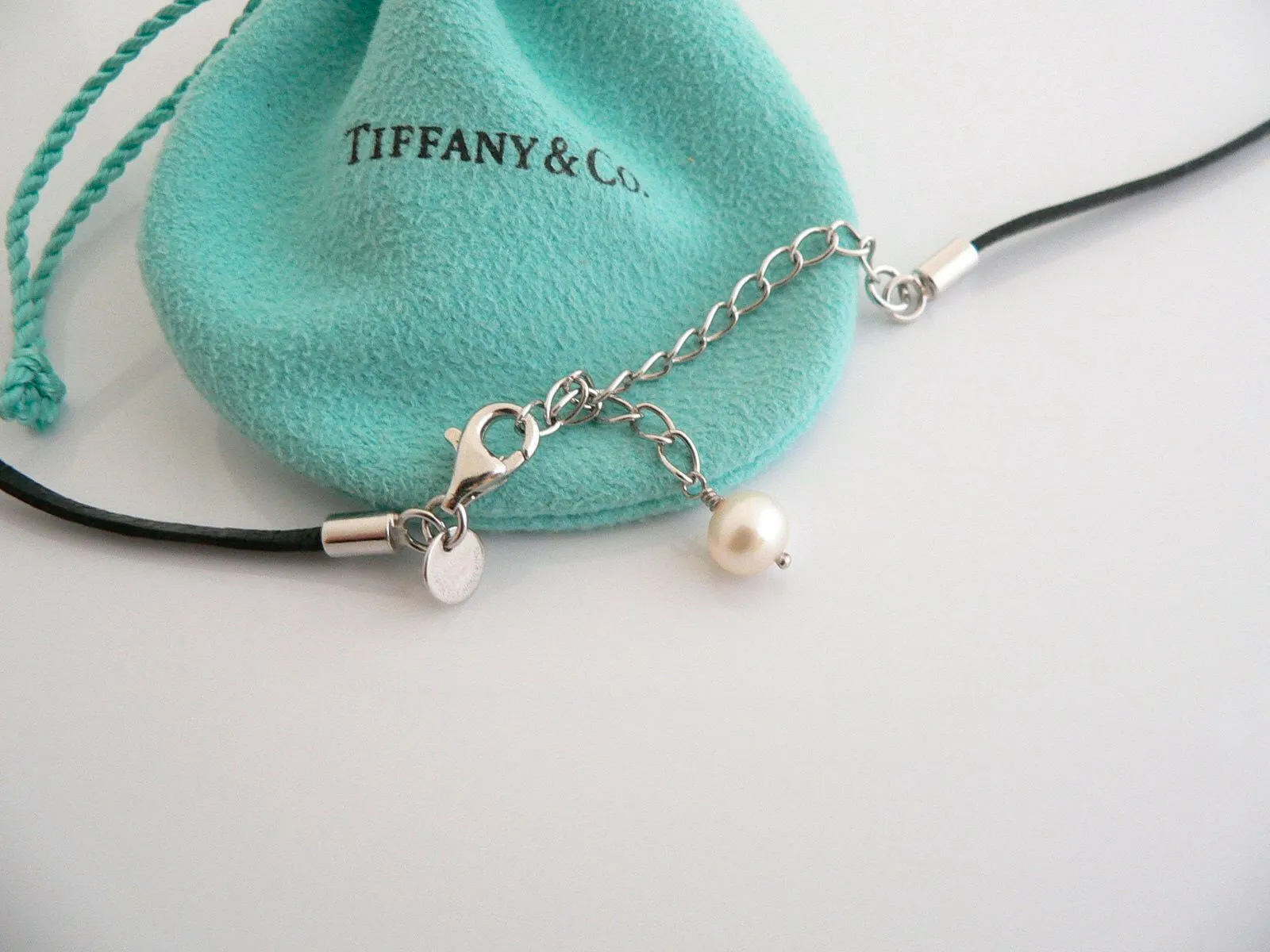 Iridesse Tiffany & Co Silver Pearl Cluster Necklace Pendant Extendable Gift Love