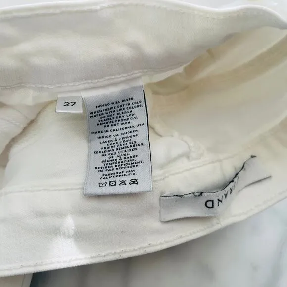 J Brand Capri White Jeans 27 Skinny Stretch Crop Cotton 5 Pocket Slim Capri