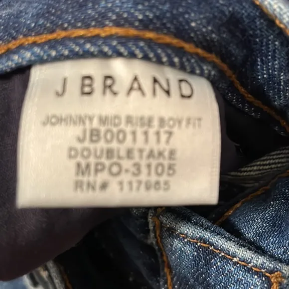 J Brand Johnny Mid Rise Boy Fit Jeans