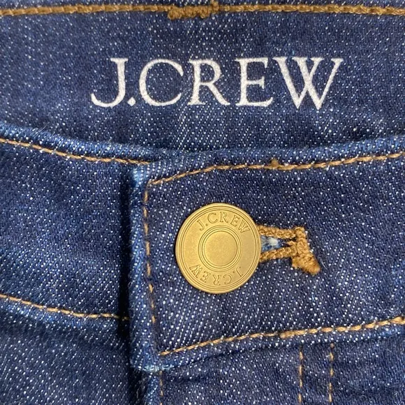 J. Crew Demi Boot Crop Jeans in Dark Worn Wash Raw Hem Casual Size 29