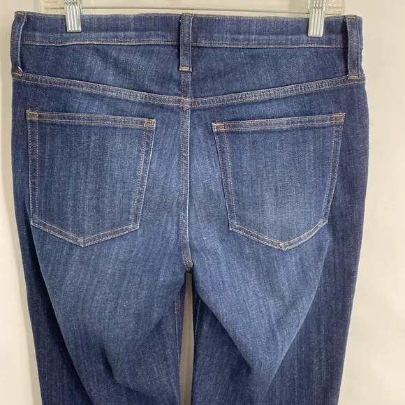 J. Crew Demi Boot Crop Jeans in Dark Worn Wash Raw Hem Casual Size 29