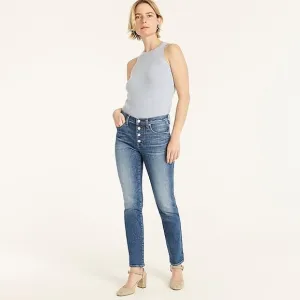 J CREW SLIM STRAIGHT LEG LODGE WASH BUTTON FLY JEANS NWT SZ 32