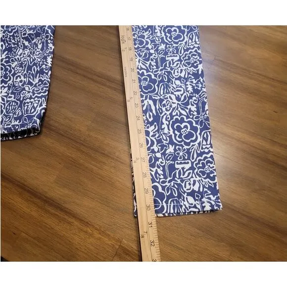 J McLaughlin Lexi Slim Stretch Jeans Womens Size 2 Blue White Floral Print NWOT