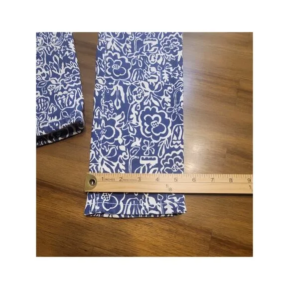 J McLaughlin Lexi Slim Stretch Jeans Womens Size 2 Blue White Floral Print NWOT