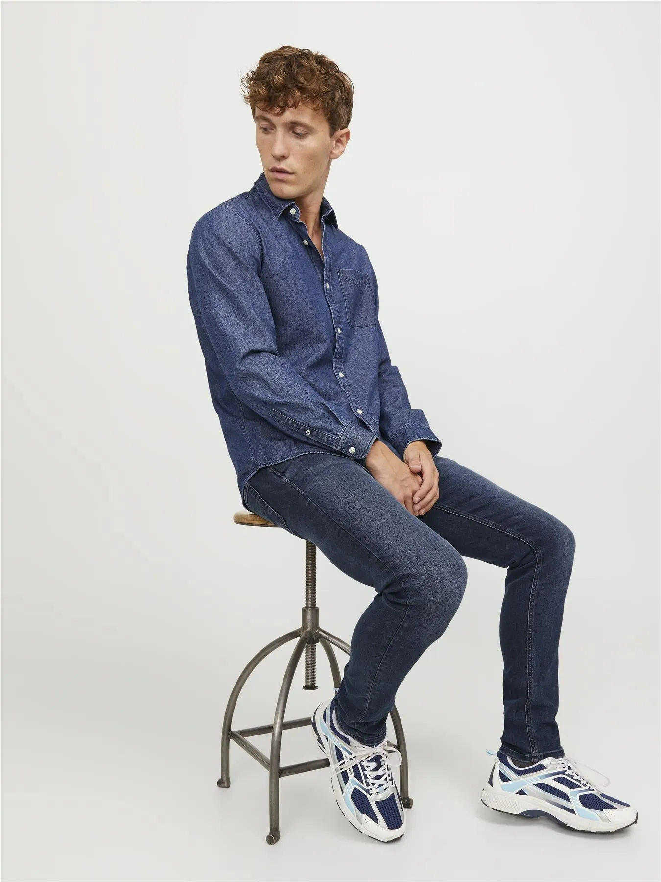 Jack & Jones Slim Fit Jeans For Men - JJIGLENN JJORIGINAL CB 812 NOOS in Blue Denim, 28W-38W