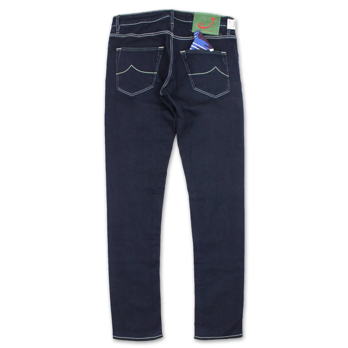 Jacob Cohen - J696 Comf Green Badge Jeans in Dark Wash