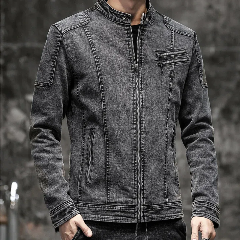 Jaqueta Jeans Masculina Slim Vintage HR - Promoção Black November