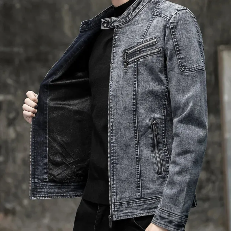 Jaqueta Jeans Masculina Slim Vintage HR - Promoção Black November