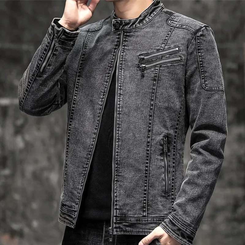 Jaqueta Jeans Masculina Slim Vintage HR - Promoção Black November