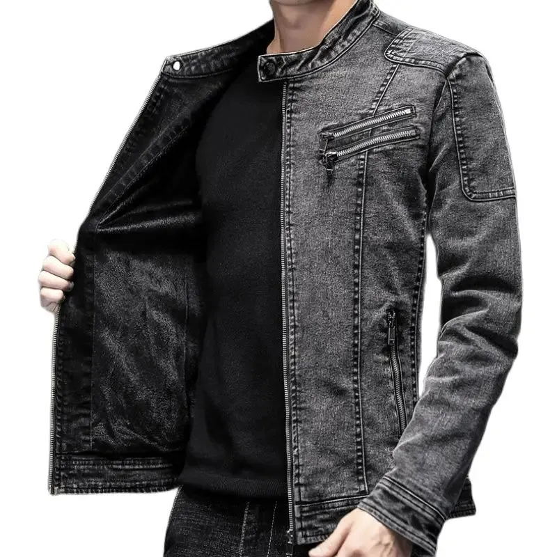 Jaqueta Jeans Masculina Slim Vintage HR - Promoção Black November