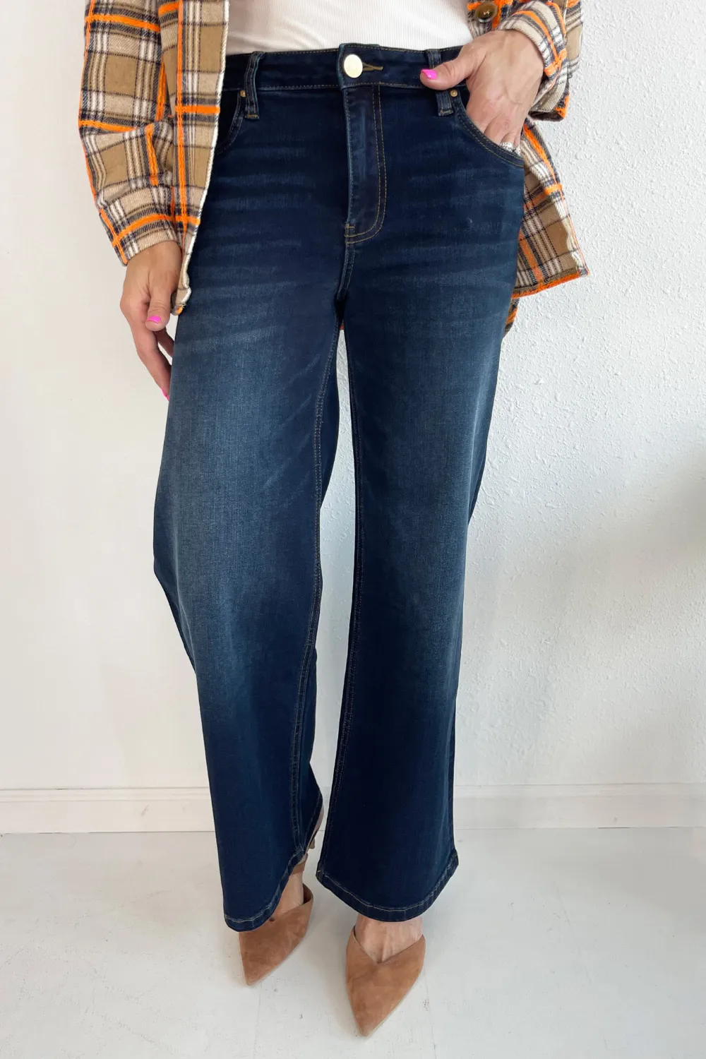Jean High Rise Wide Leg Clean Hem