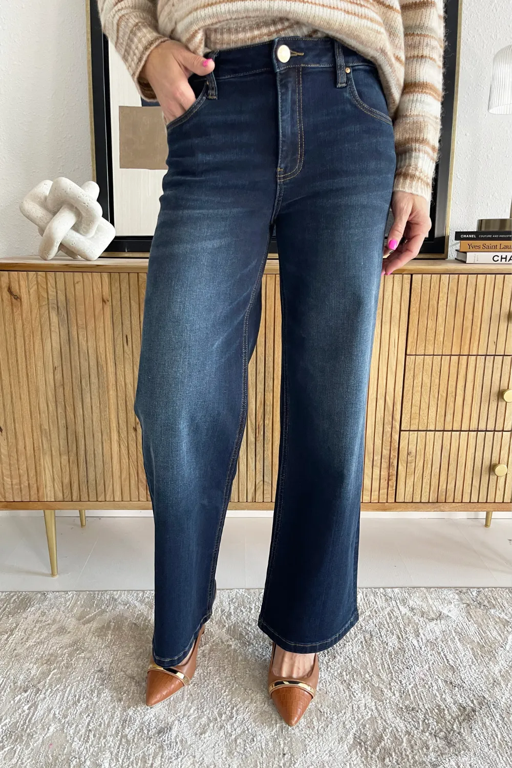Jean High Rise Wide Leg Clean Hem
