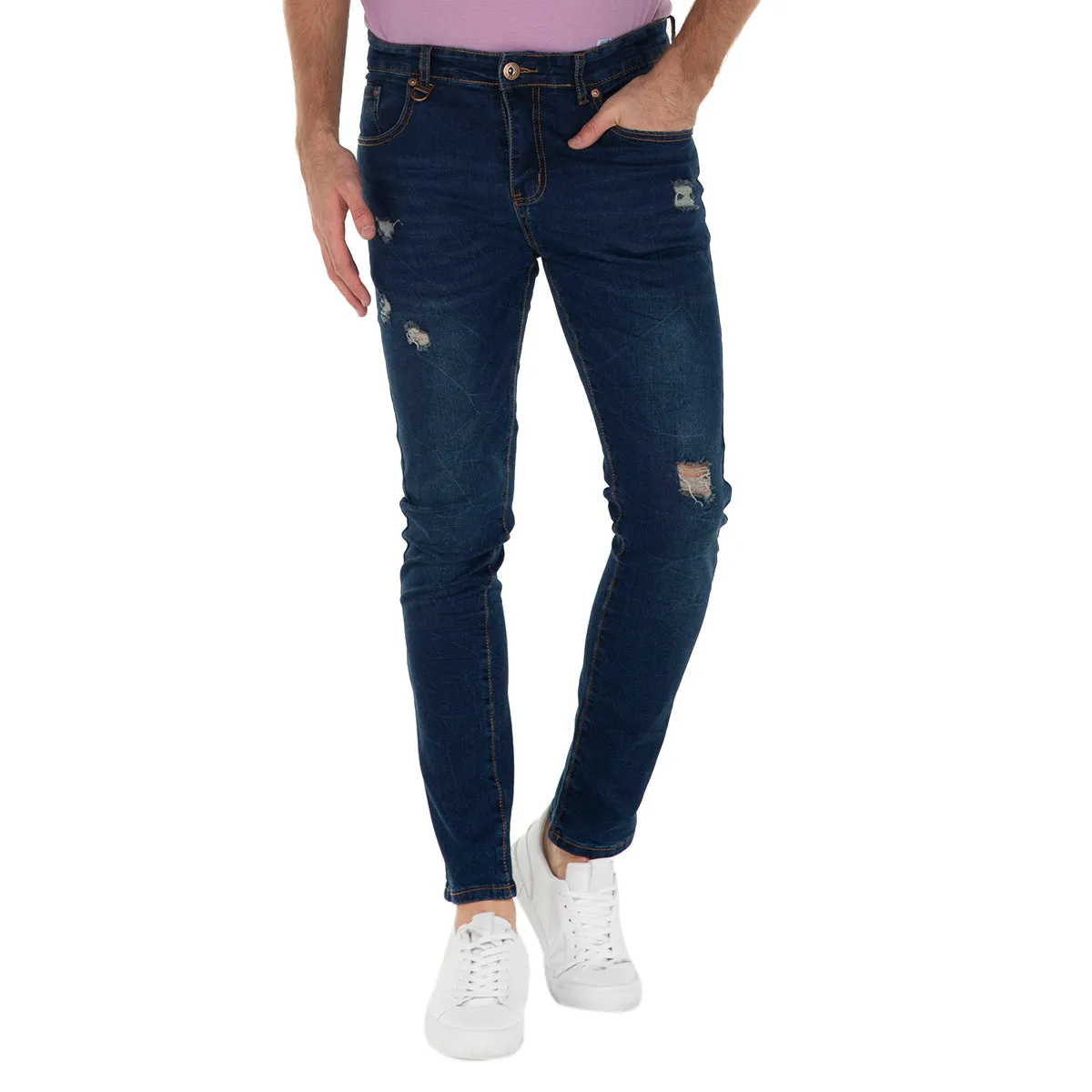 JEANS SLIM DESTRUCCIÔN LEÔN PARA HOMBRE QUARRY