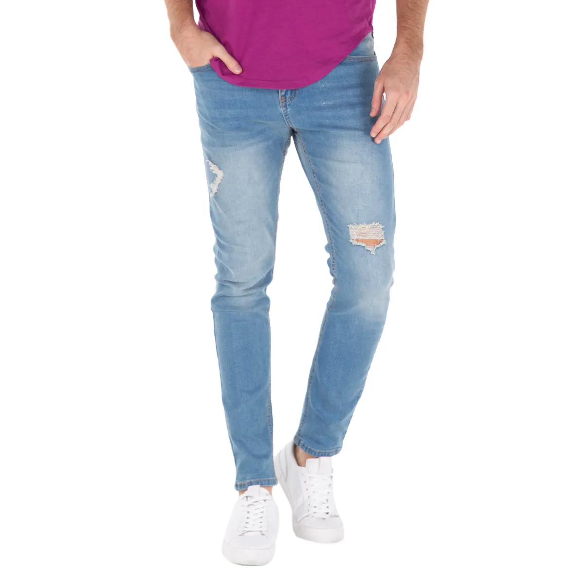 JEANS SLIM DESTRUCCIÔN LEÔN PARA HOMBRE QUARRY