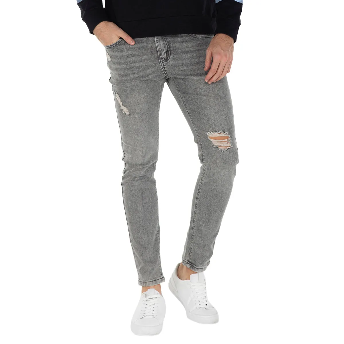 JEANS SLIM DESTRUCCIÔN LEÔN PARA HOMBRE QUARRY