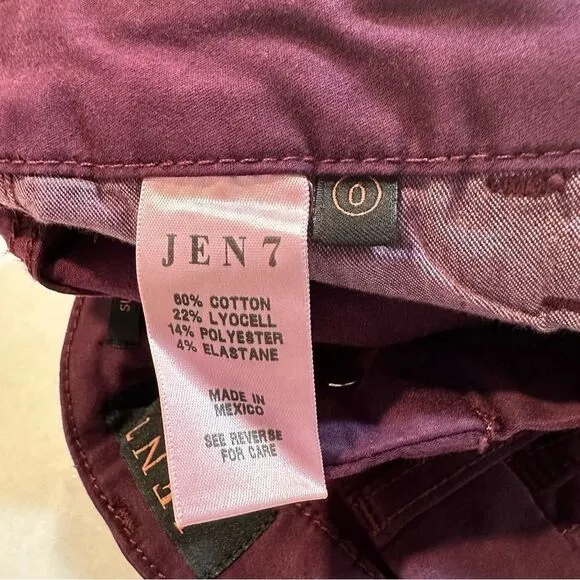 Jen7 7 For All Mankind Purple Slim Straight Jeans Size 0