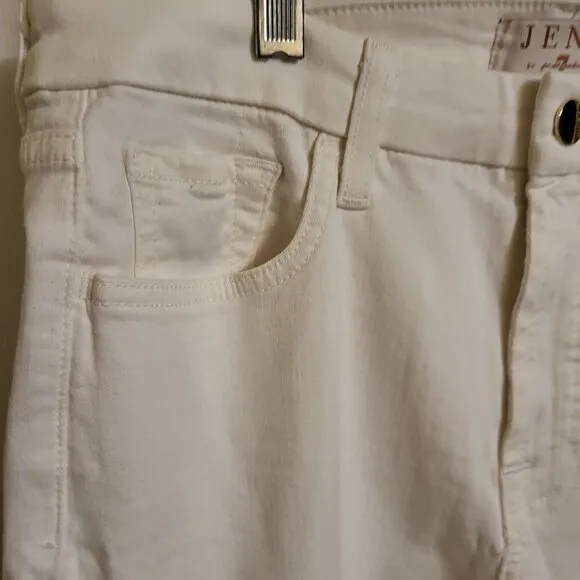 JEN7 BY 7 FOR ALL MANKIND Womens Skinny Cropped Cropped Jeans In White Sz 14 NWT