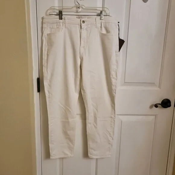 JEN7 BY 7 FOR ALL MANKIND Womens Skinny Cropped Cropped Jeans In White Sz 14 NWT