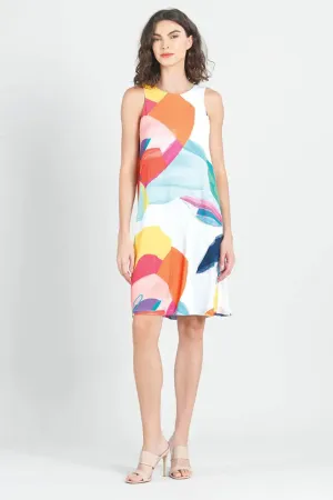 Jewel Neck Swing Dress - Sunburst Petal
