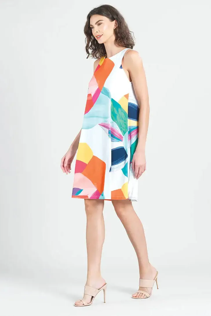 Jewel Neck Swing Dress - Sunburst Petal