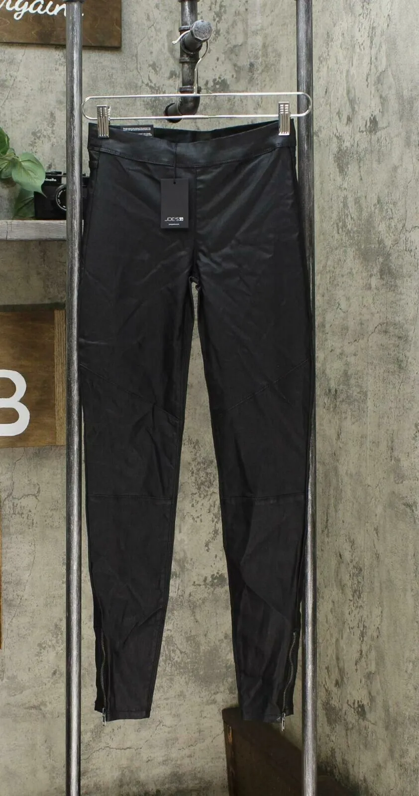 Joes Jeans Women's High Rise Coated Skinny Ankle Jeggings Black 26