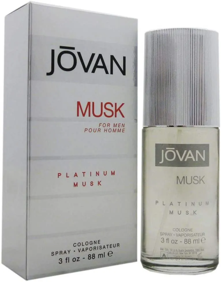 Jovan Platinum Musk Cologne Spray, Men, EDC, 88 ml