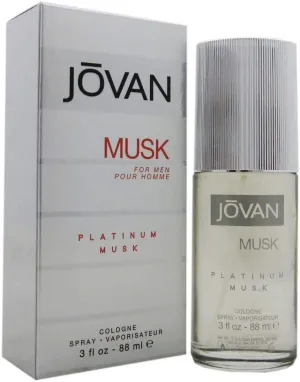 Jovan Platinum Musk Cologne Spray, Men, EDC, 88 ml