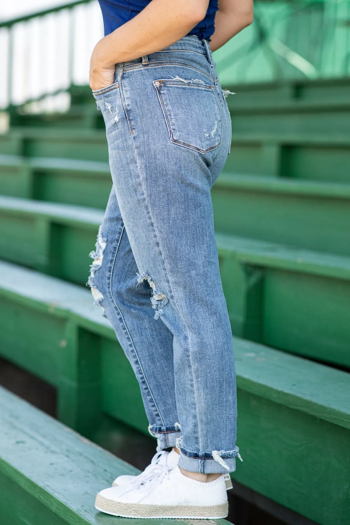 Judy Blue Button Fly Boyfriend Fit Jeans