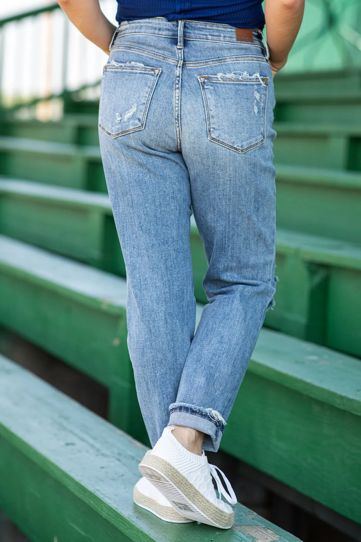 Judy Blue Button Fly Boyfriend Fit Jeans