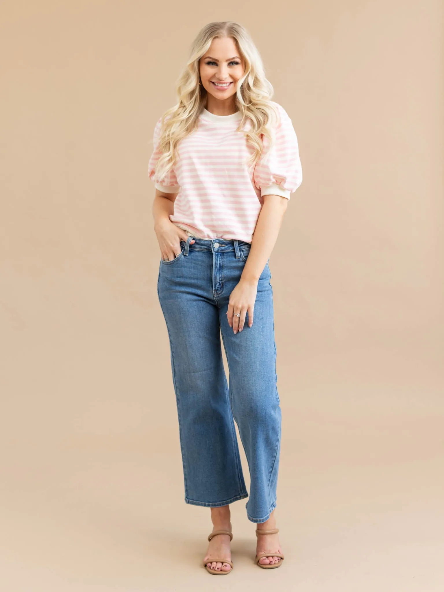 Just Black Medium Denim Slim Wide Leg