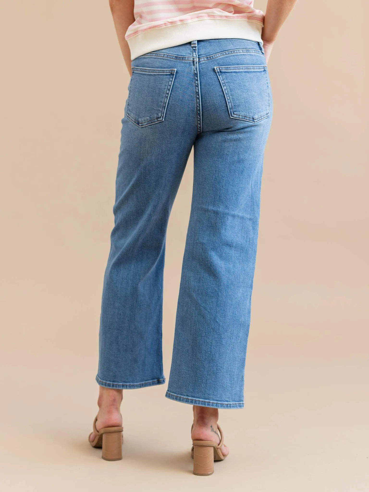 Just Black Medium Denim Slim Wide Leg