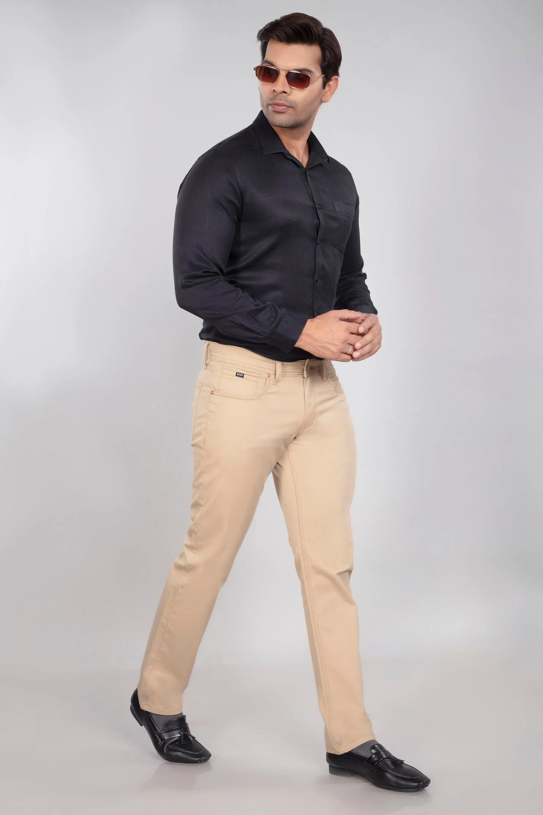Khaki Cotton Stretch Jeanos
