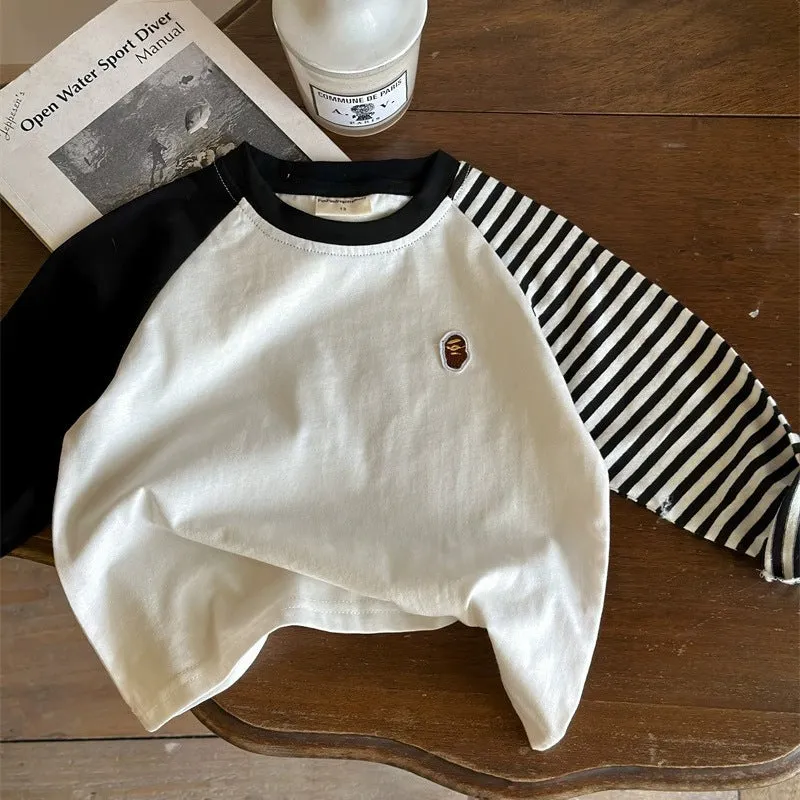 Kids’ Striped Cotton T-Shirt – Spring Long Sleeve Top