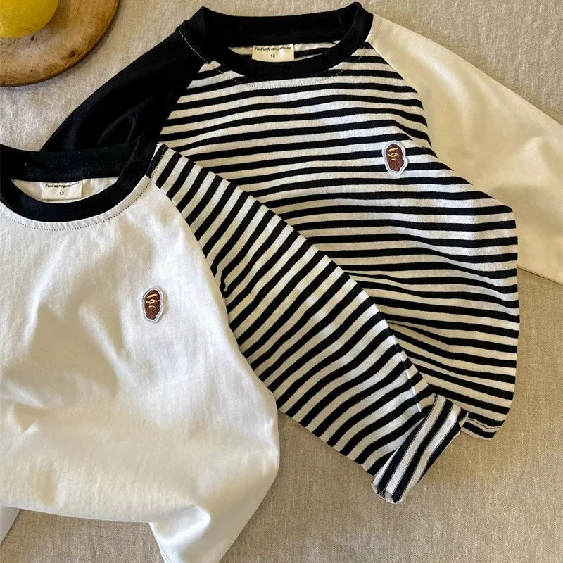 Kids’ Striped Cotton T-Shirt – Spring Long Sleeve Top