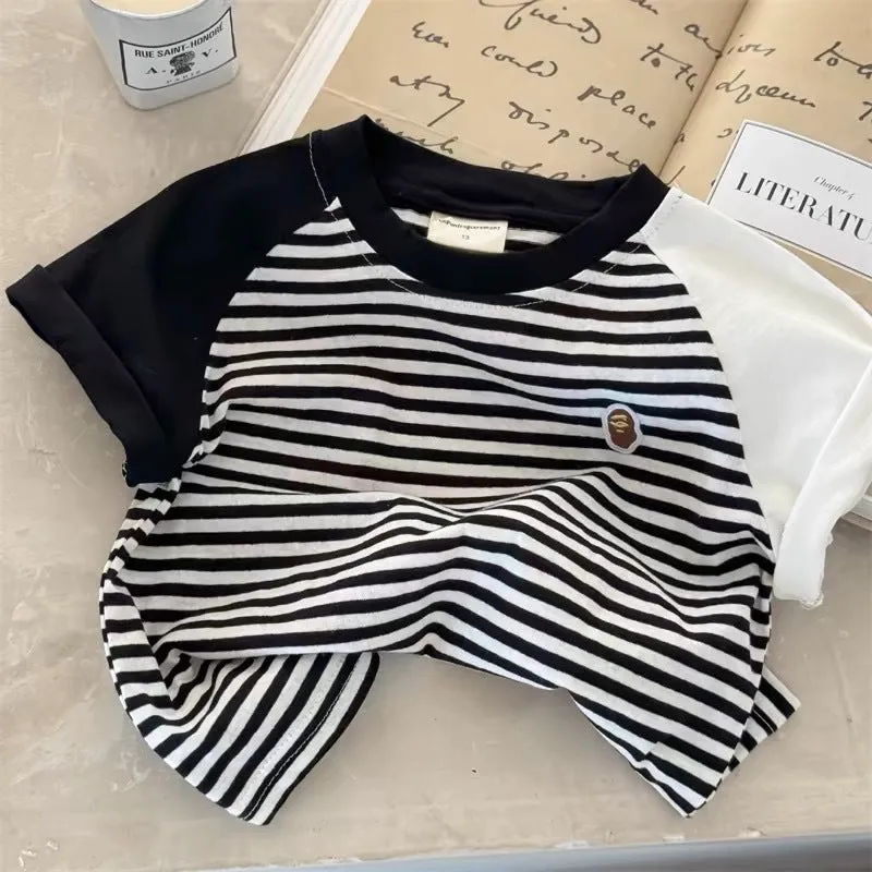 Kids’ Striped Cotton T-Shirt – Spring Long Sleeve Top