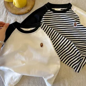 Kids’ Striped Cotton T-Shirt – Spring Long Sleeve Top