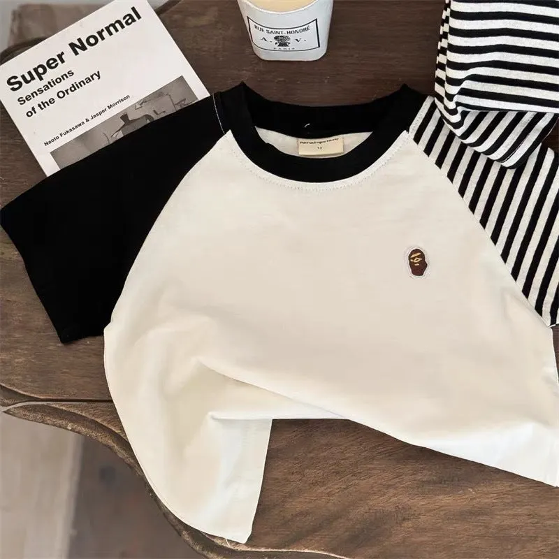 Kids’ Striped Cotton T-Shirt – Spring Long Sleeve Top