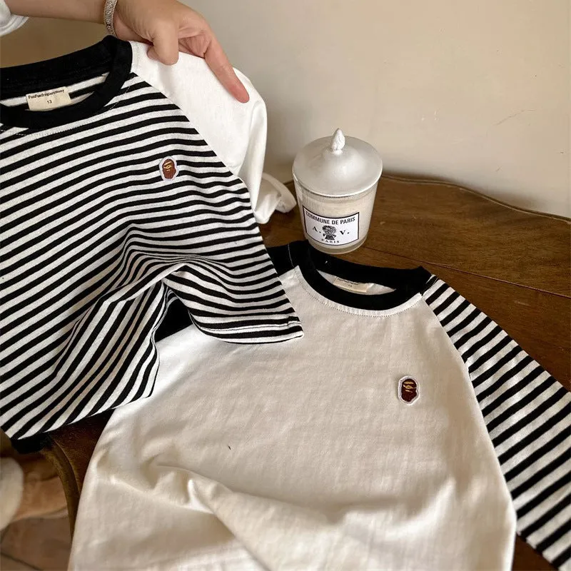 Kids’ Striped Cotton T-Shirt – Spring Long Sleeve Top