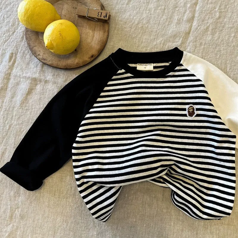 Kids’ Striped Cotton T-Shirt – Spring Long Sleeve Top