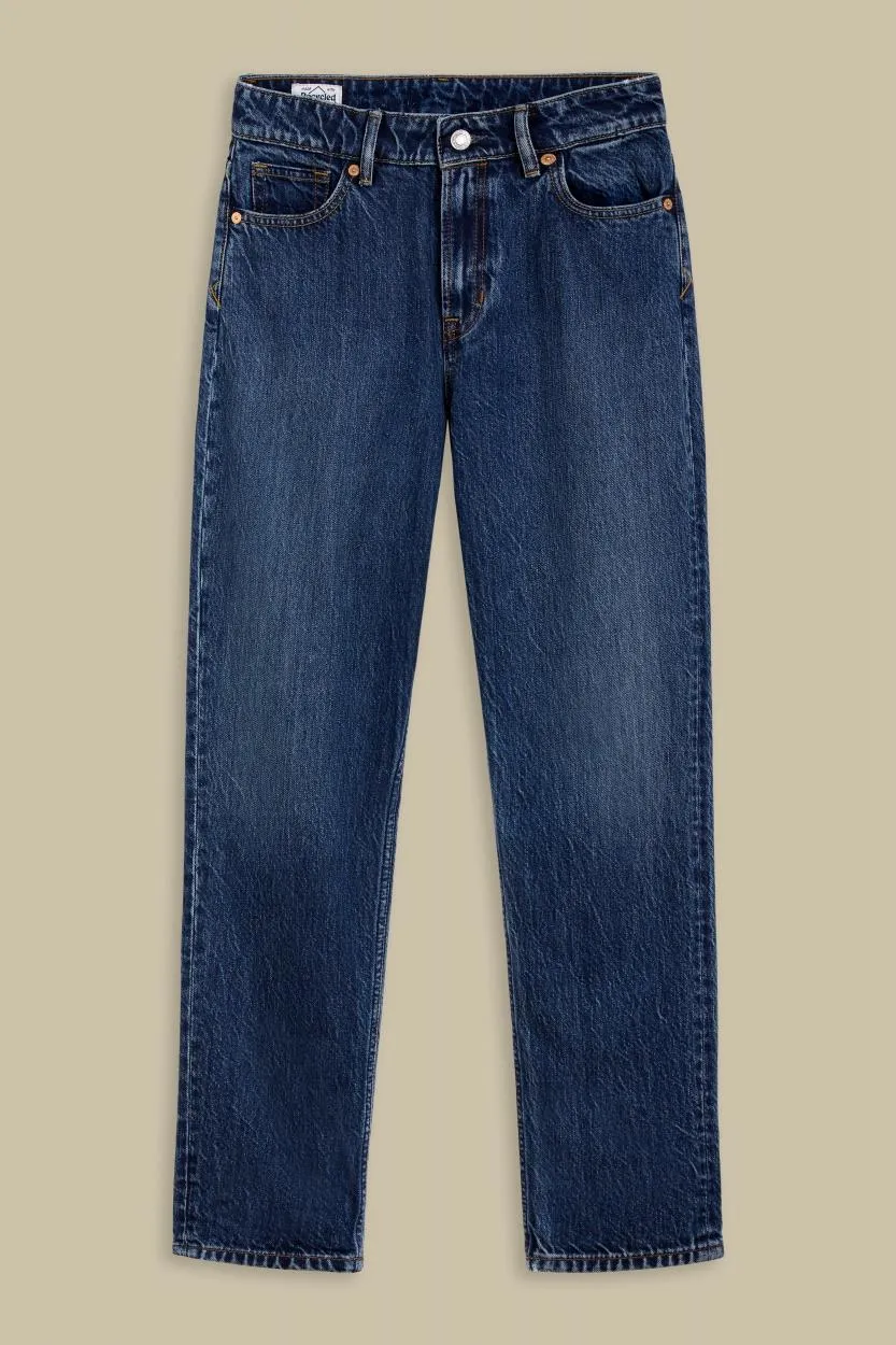 KINGS OF INDIGO Caroline Cropped clean blue worn refibra