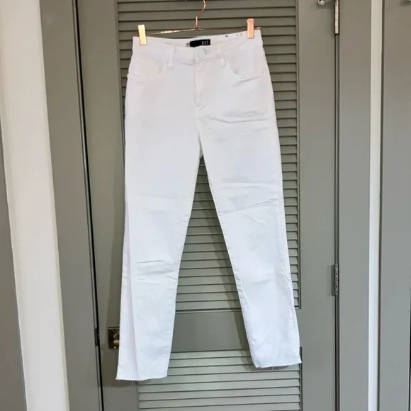 Kut from the Kloth White Reese fab ab ankle straight leg high-rise size 2