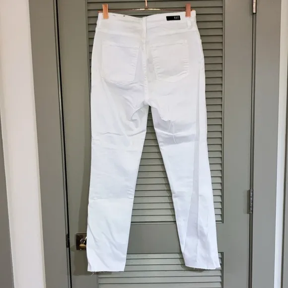 Kut from the Kloth White Reese fab ab ankle straight leg high-rise size 2