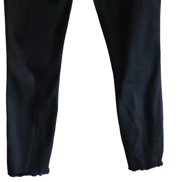L'AGENCE Margot Skinny Metro Coated Stretch Raw Hem Jeans Blue Black Shimmer 26