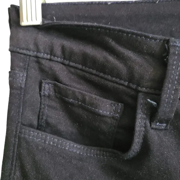 L'AGENCE Margot Skinny Metro Coated Stretch Raw Hem Jeans Blue Black Shimmer 26