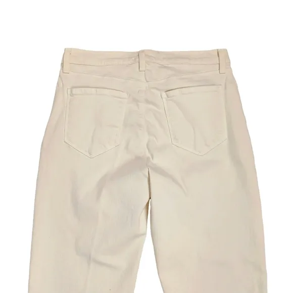 L'agence Sada Cropped Slim High Rise Vintage White Jeans